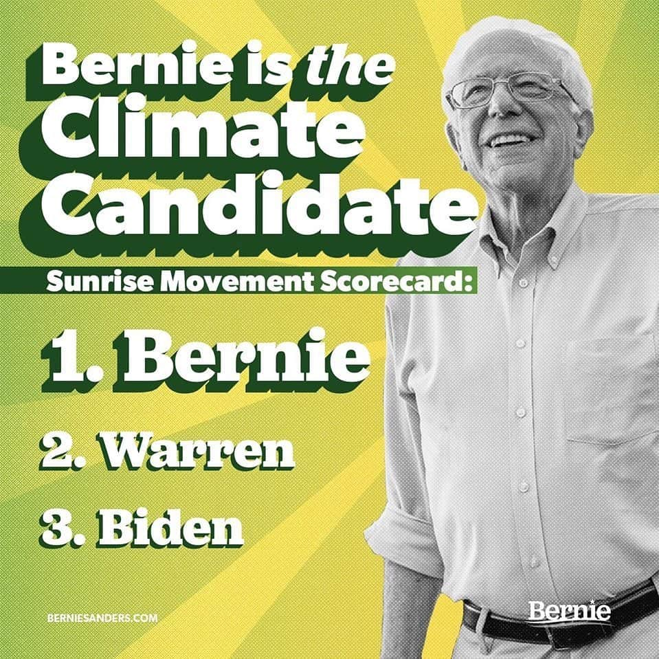 バーニー・サンダースさんのインスタグラム写真 - (バーニー・サンダースInstagram)「I am honored to receive the highest rating of any candidate from @sunrisemvmt for our plan to take on the climate crisis. Decades from now, historians will say it was the young people of this country who helped lead the movement for a Green New Deal. Our campaign has put forward the only climate plan that is bold enough to address the crisis we face, and we are going to take their movement to the White House. Thank you, Sunrise Movement!」12月6日 6時36分 - berniesanders