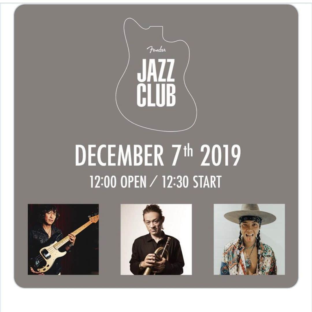 日野賢二のインスタグラム：「What's New : 12月7日（土）に代官山T-SITEにて、100名限定のスペシャルイベント『FENDER JAZZ CLUB Vol.2』を開催！出演は日野"JINO"賢二、TOKU、荒川 結。蔦屋書店音楽フロア（TEL: 03-3770-2525 ）で好評予約受付中！  詳細はこちら http://bit.ly/2s0s7qI  @JINO817  @tokujazz  @djembeyui Translate Tweet」