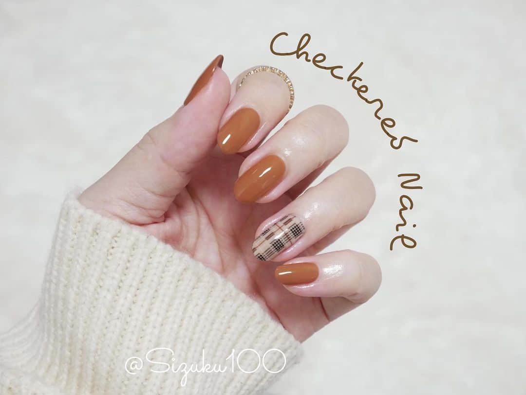 のインスタグラム：「checkered nails」