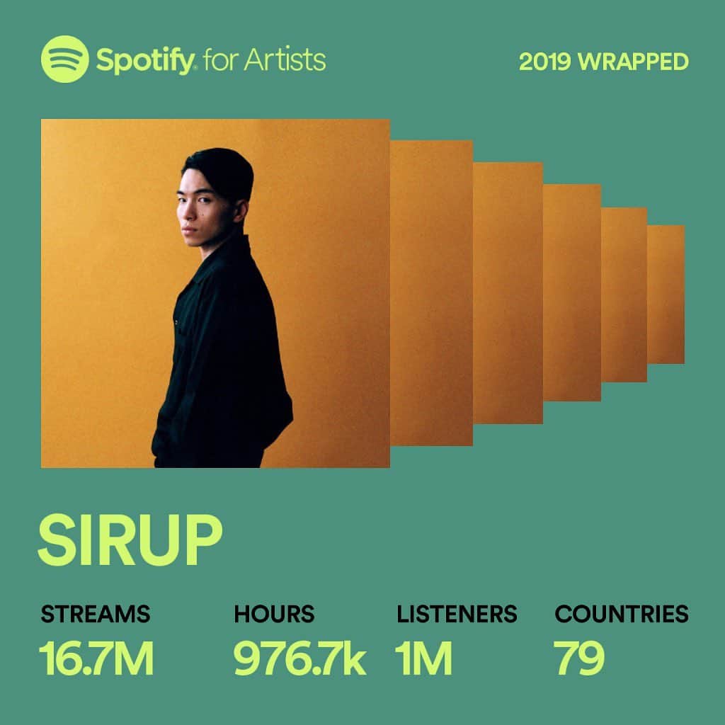 SIRUPのインスタグラム：「Thank you for every stream🙏🏻 @spotifyjp で聴いてくれたみんなありがと🔥」