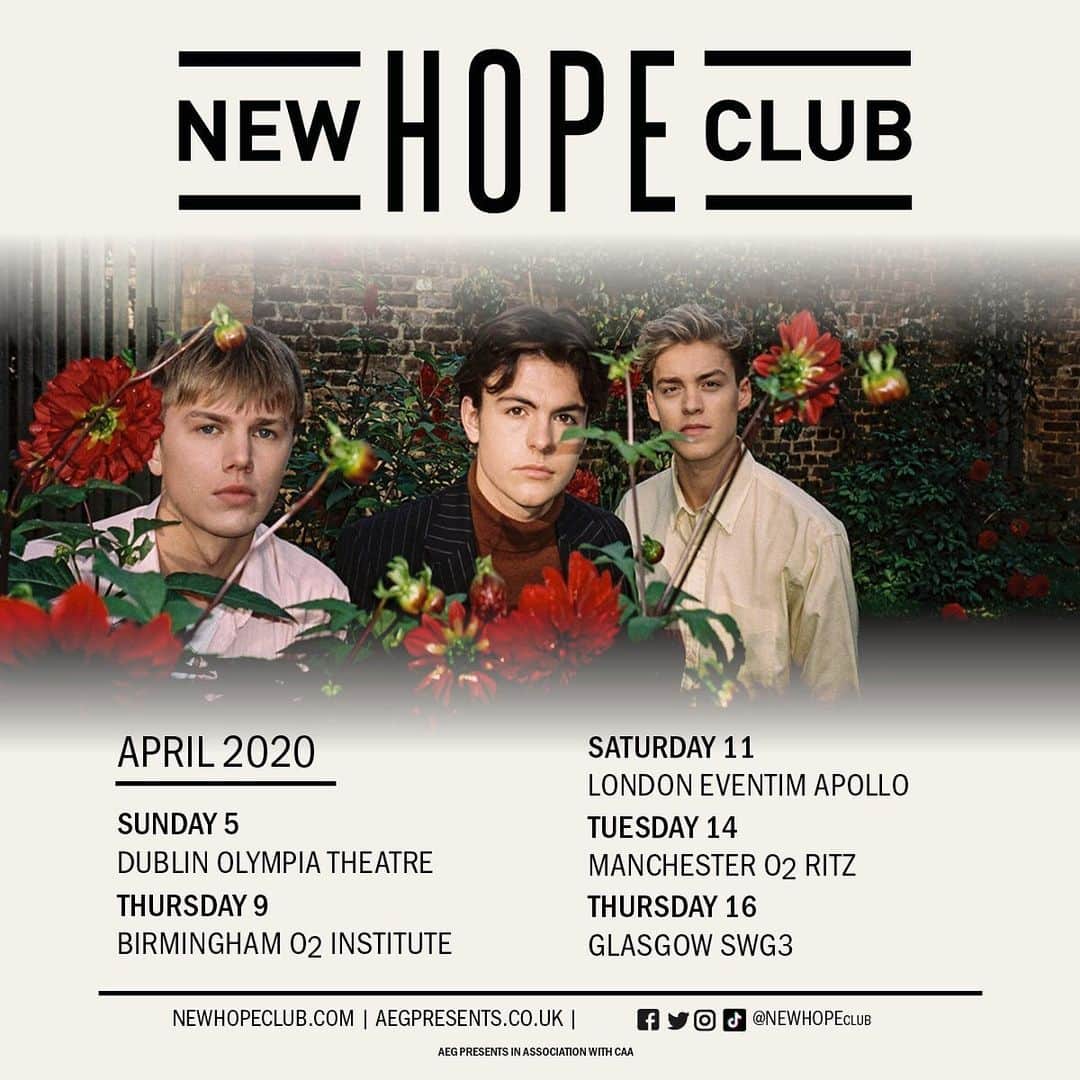 New Hope Clubさんのインスタグラム写真 - (New Hope ClubInstagram)「Hey everyone! We are going on tour again!!! Pre sale is this Wednesday for anyone that has already preordered the album bundle @ GetNHC.com. Tickets go on general sale next Friday! We can’t wait to see you again in 2020 ❤️」12月6日 18時58分 - newhopeclub