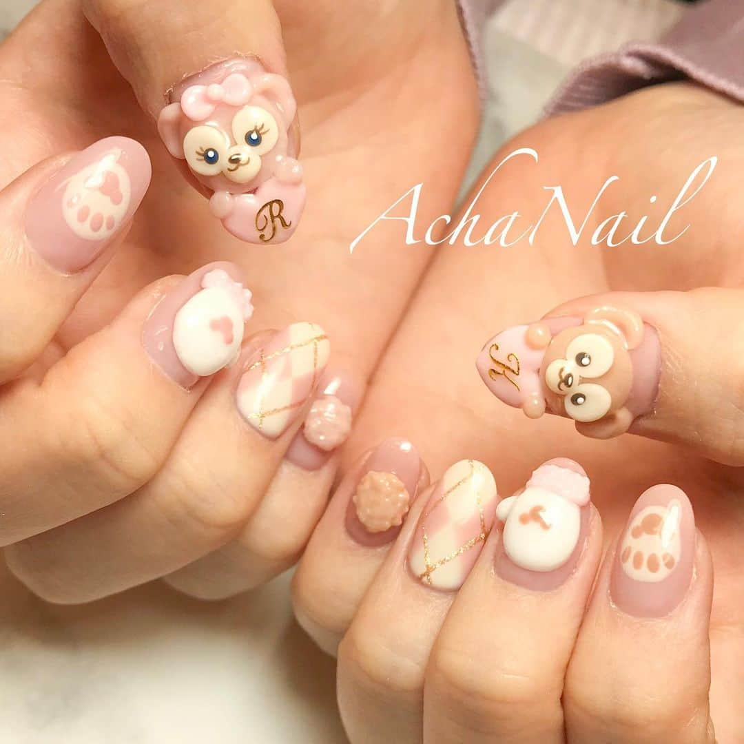 AchaNailさんのインスタグラム写真 - (AchaNailInstagram)「‪ダッフィーとシェリーメイ💖‬﻿ ﻿ ‪https://ameblo.jp/acha-nail/entry-12551567890.html‬﻿ ﻿ ‪#ダッフィーネイル #ダッフィー #シェリーメイ #3Dネイル #キャラネイル #キャラクターネイル #ディズニー #ディズニーネイル #ディズニーシー #インパ  #冬ネイル #クリスマスディズニー #ネイル #ジェルネイル #フィルイン #フィルイン導入サロン #池袋ネイルサロン #ネイルデザイン #TDS‬ #Disneynails #duffy #Nails #AchaNail #NailStagram #InstaNails #Nailart #JapaneseNailart #NailDesign #Gelnails #kawaii」12月7日 0時01分 - achanail