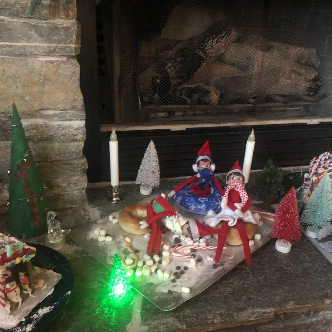 メリッサ・ジョーン・ハートさんのインスタグラム写真 - (メリッサ・ジョーン・ハートInstagram)「These trouble makers went sledding on our bagels! But the gingerbread houses my sis Sammy made with Tucker are the most impressive so I had to post. 🎅🏻」12月7日 0時23分 - melissajoanhart