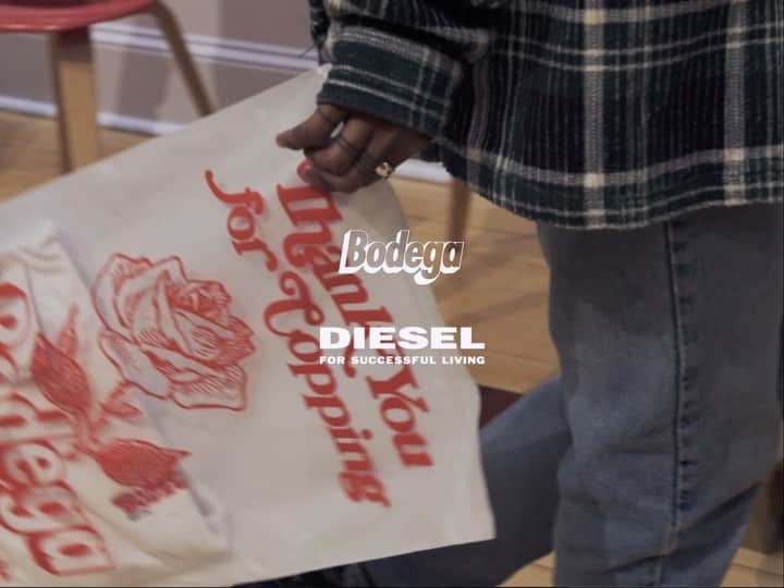 ディーゼルのインスタグラム：「@bodega x Diesel: two brands, one vision. Discover the origin of our visionary partnership. #bodega #unofficialbaselgiftshop #bodegaxdiesel」