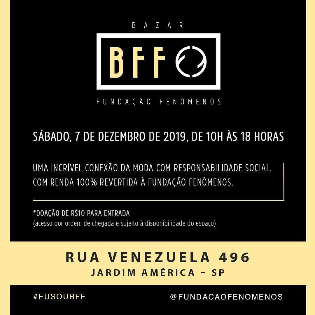 ロナウドのインスタグラム：「Pessoal, neste sábado tem Bazar Fundação Fenômenos! Iniciativa linda da @celinalocks com a @fundacaofenomenos para unir moda e responsabilidade social! São mais de 4.000 peças de doações e marcas. Todo o valor arrecadado será doado para iniciativas apoiadas pela Fundação! Quero ver todo mundo lá!! #eusoubff」
