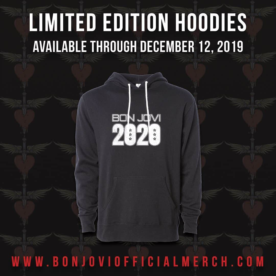 Bon Joviさんのインスタグラム写真 - (Bon JoviInstagram)「#bonjovi2020 👏 Swipe up in today’s story to get our limited edition hoodie. Available through December 12, 2019 on bonjoviofficialmerch.com」12月7日 4時20分 - bonjovi