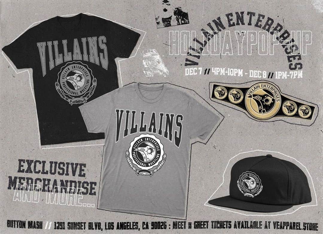 マーティ・スカルのインスタグラム：「One of my goals was to make a cool clothing line. This SUNDAY in LA myself & Brody King do our first ever holiday pop up shop for @veapparel.store. Lots of cool unique items. See you there!  #villain ☔️」