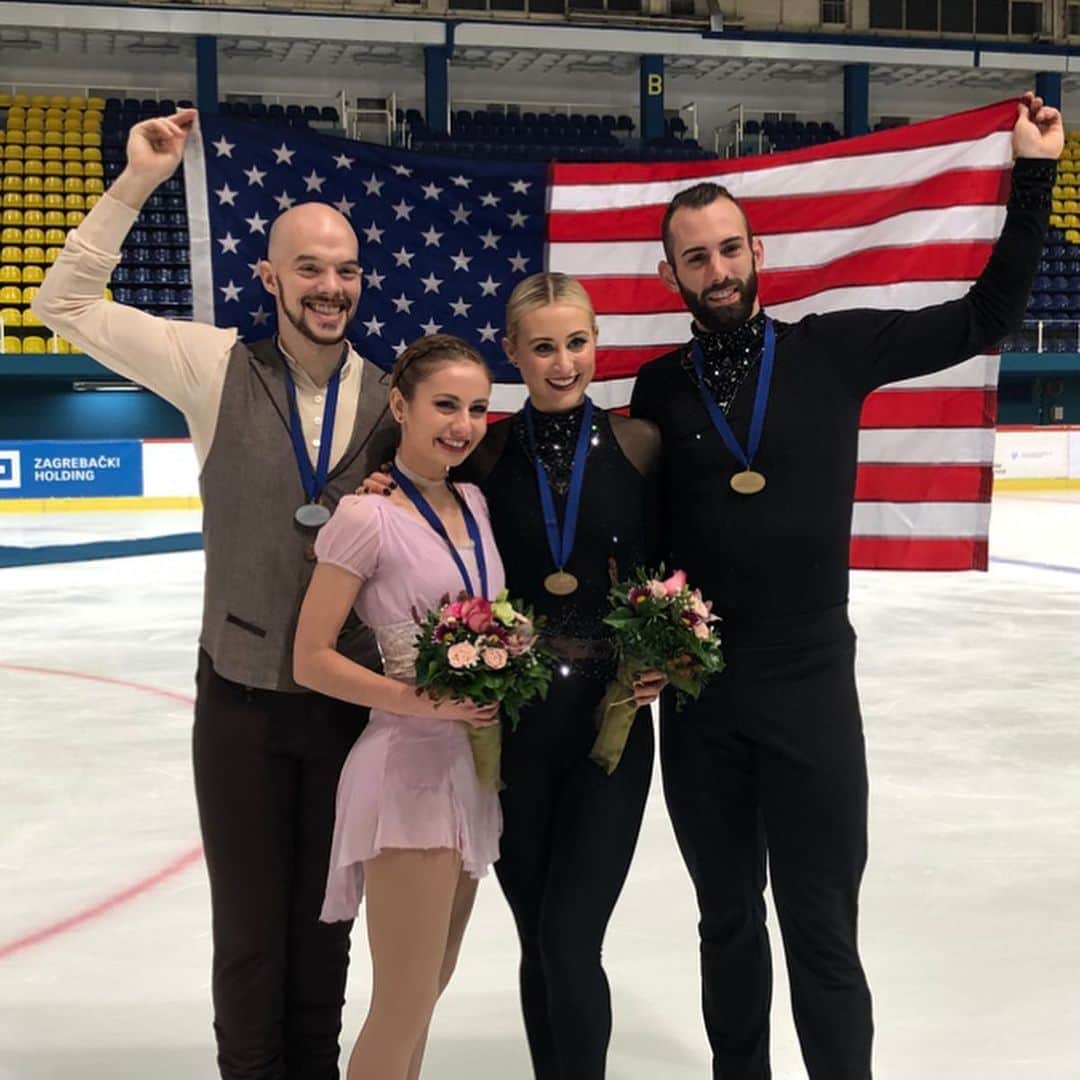 タラ・ケインのインスタグラム：「Hvala Zagreb! ⛸  Small improvements lead to upward trends 🥰 thank you to @usfigureskating @coach.dalilah and our whole team here for giving us the chance to succeed! @johnwilsonblades @harlickskatingboots」