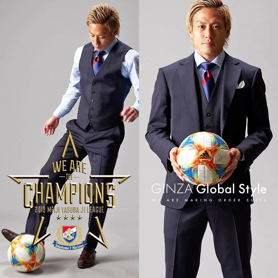 Global Style（グローバルスタイル）さんのインスタグラム写真 - (Global Style（グローバルスタイル）Instagram)「✨✨Congratulations!✨✨ 横浜F・マリノスJ1優勝！ 誰もがトリコになる超攻撃的サッカーは見ていて本当にエキサイティングでした🔥そのスタイルを貫いて優勝を飾るのは、格好よすぎます…！ * グローバルスタイルは昨シーズンより、オフィシャルオーダースーツを提供。 それ以来、チームやサポーターの方と共に戦う気持ちで熱い声援を送って参りました。 最高の結末となり、感無量です✨おめでとうございます！！ #fmarinos #すべてはマリノスのために #横浜沸騰 #グローバルスタイル」12月7日 17時30分 - globalstyle_jp