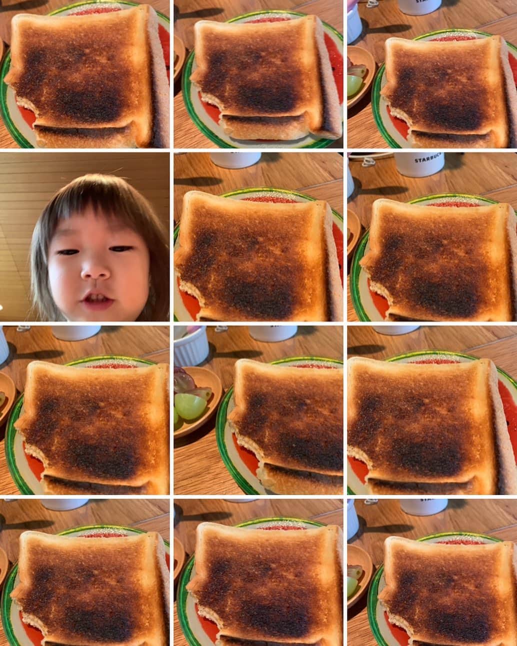 坂本美雨さんのインスタグラム写真 - (坂本美雨Instagram)「トースト最後の一枚を焦がした朝 またか！ってツッコまれたからやけくそで削らないで出してみたけど なまこ、そんなに連写することなくない？  #なまこ写 #トースト焦がす病 #8割は焦がす #ナイフでジャッジャッ」12月7日 13時50分 - miu_sakamoto