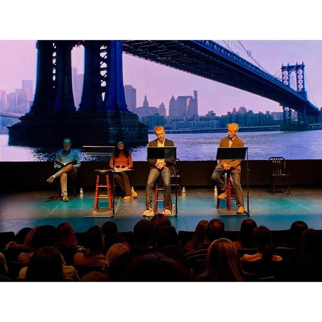 キャメロン・モナガンのインスタグラム：「Last night: An off-Broadway reading of a play, An Interview with God, with David Strathairn and a fantastic company.」