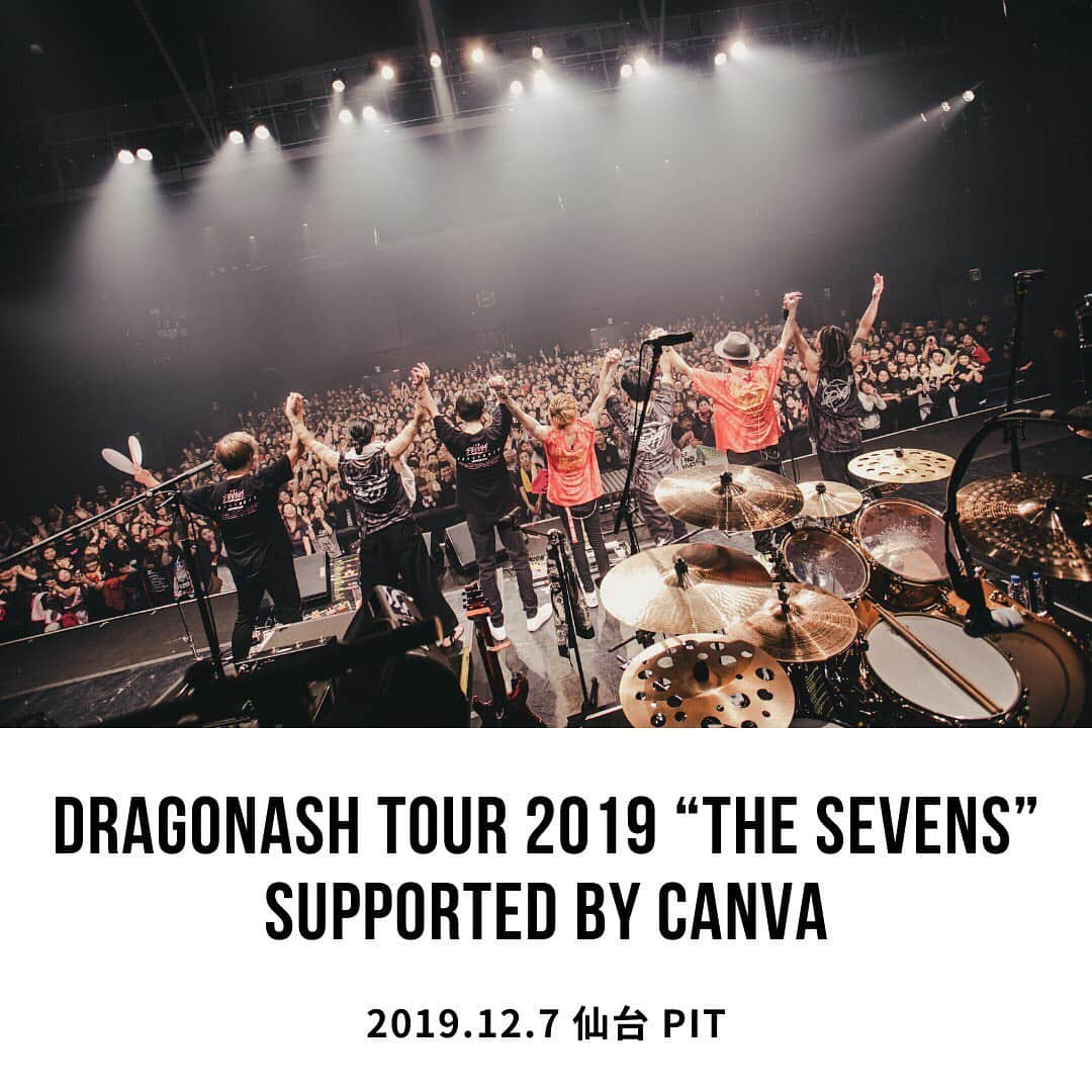 Dragon Ashさんのインスタグラム写真 - (Dragon AshInstagram)「DRAGONASH TOUR 2019 "THE SEVENS"  supported by Canva  @ 仙台PIT  #DA_livephoto photo by @nekoze_photo」12月8日 10時44分 - dragonash_official