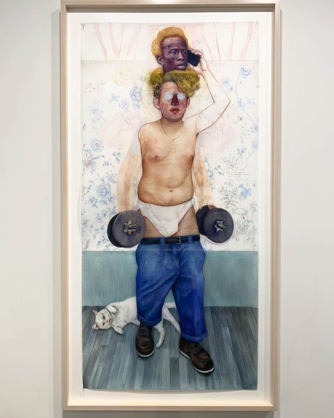 松山智一のインスタグラム：「Encountered with this beautiful piece by Geoffrey Chadsey at @jackshainman Gallery in Art Basel Miami #geoffreychadsey  stunned 😳」