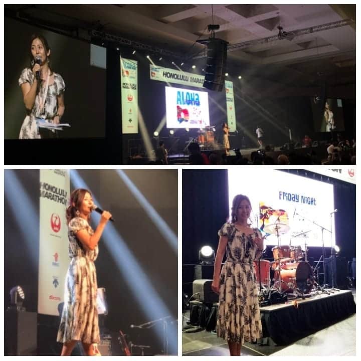 瀬川慶のインスタグラム：「So much fun at @honolulumarathon Expo & Aloha Friday Night, with talented staff and performers! Love the dress by  @nina_bythesea @alisha_gemstone_jewelry @honolulumarathon.japan 最高のスタッフとキャストでのエキスポとアロハフライデーナイト、楽しかったー!! #hawaii #aloha #honolulumarathon2019 #alohafridaynight #marathonexpo #angelsbytheseahawaii #alishagemstonejewelry #keauhouokaua #tuamotuapi #jeremyhirokawa #ハワイ #アロハ #ホノルルマラソン2019 #アロハフライデーナイト #マラソンエキスポ #サンプラザ中野くん #パッパラー河合 #高石ともや #森川優コーチ」