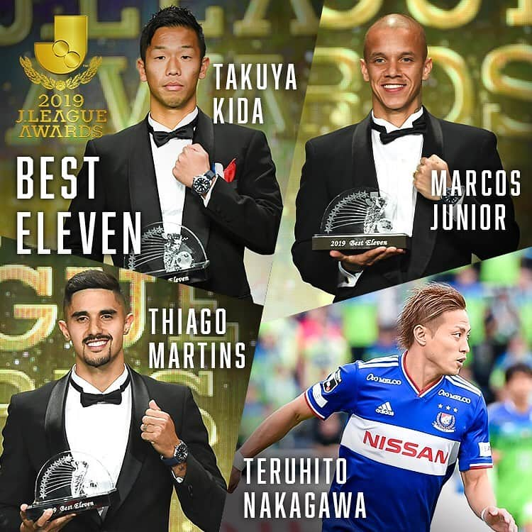 横浜F・マリノスさんのインスタグラム写真 - (横浜F・マリノスInstagram)「2019 J.LEAGUE AWARDS ベストイレブンに #喜田拓也 #マルコスジュニオール #チアゴマルチンス #仲川輝人 の4選手が選ばれました！ . #fmarinos #Jアウォーズ #Jリーグ #BestEleven #ベストイレブン」12月8日 22時01分 - yokohamaf.marinos