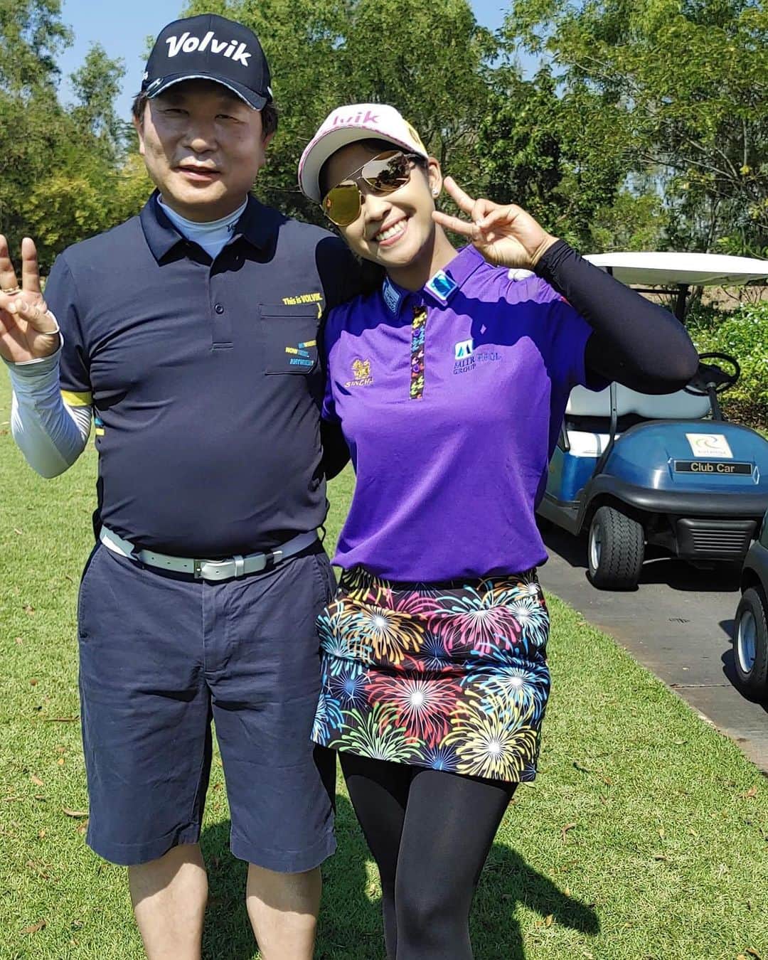 ポーナノン・ファトラムのインスタグラム：「Golfing day with Volvik Boss😍」