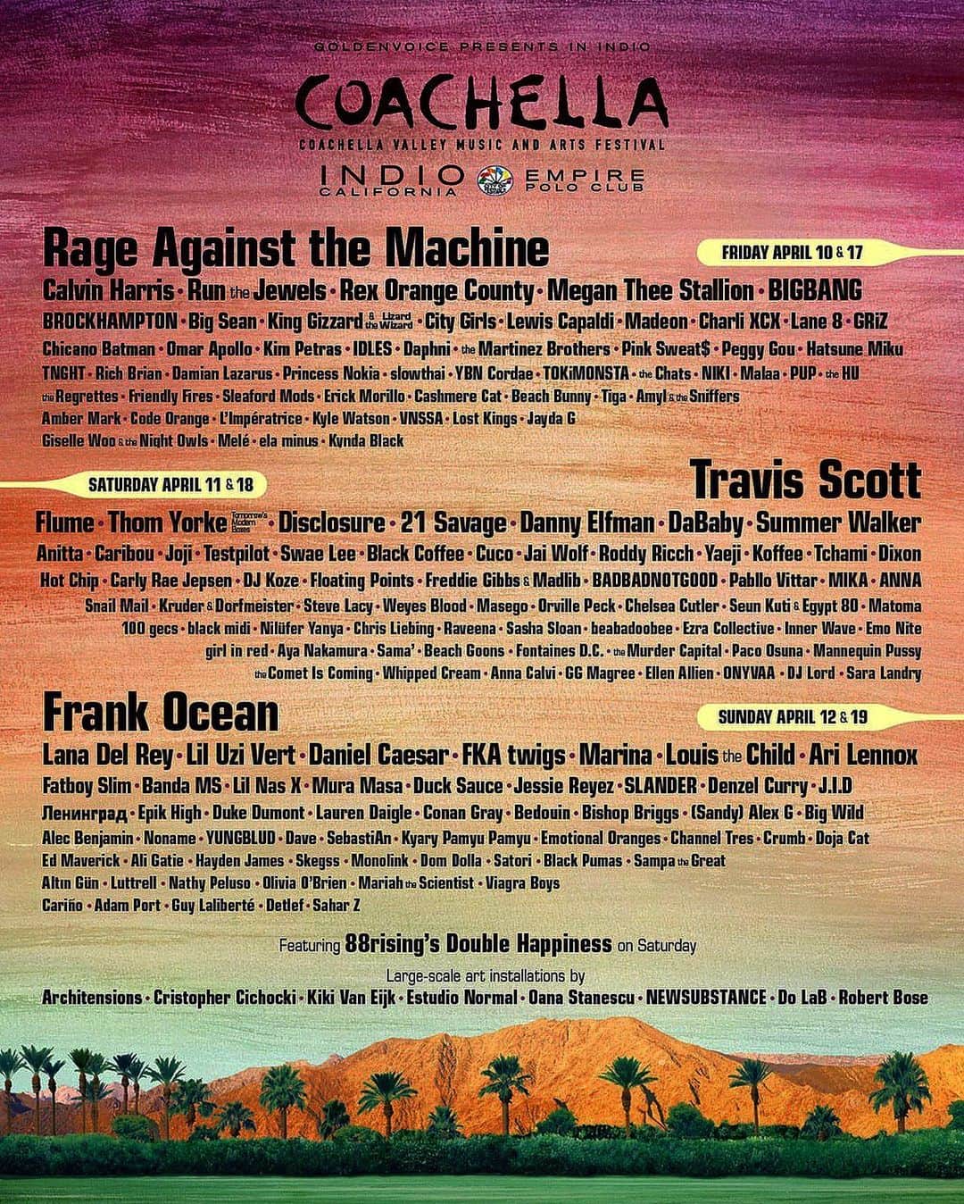 G-DRAGONのインスタグラム：「BIGBANG 2020 @coachella 🌵  #BIGBANG #COACHELLA #2020_LINEUP #HAPPYNEWsYEAR」