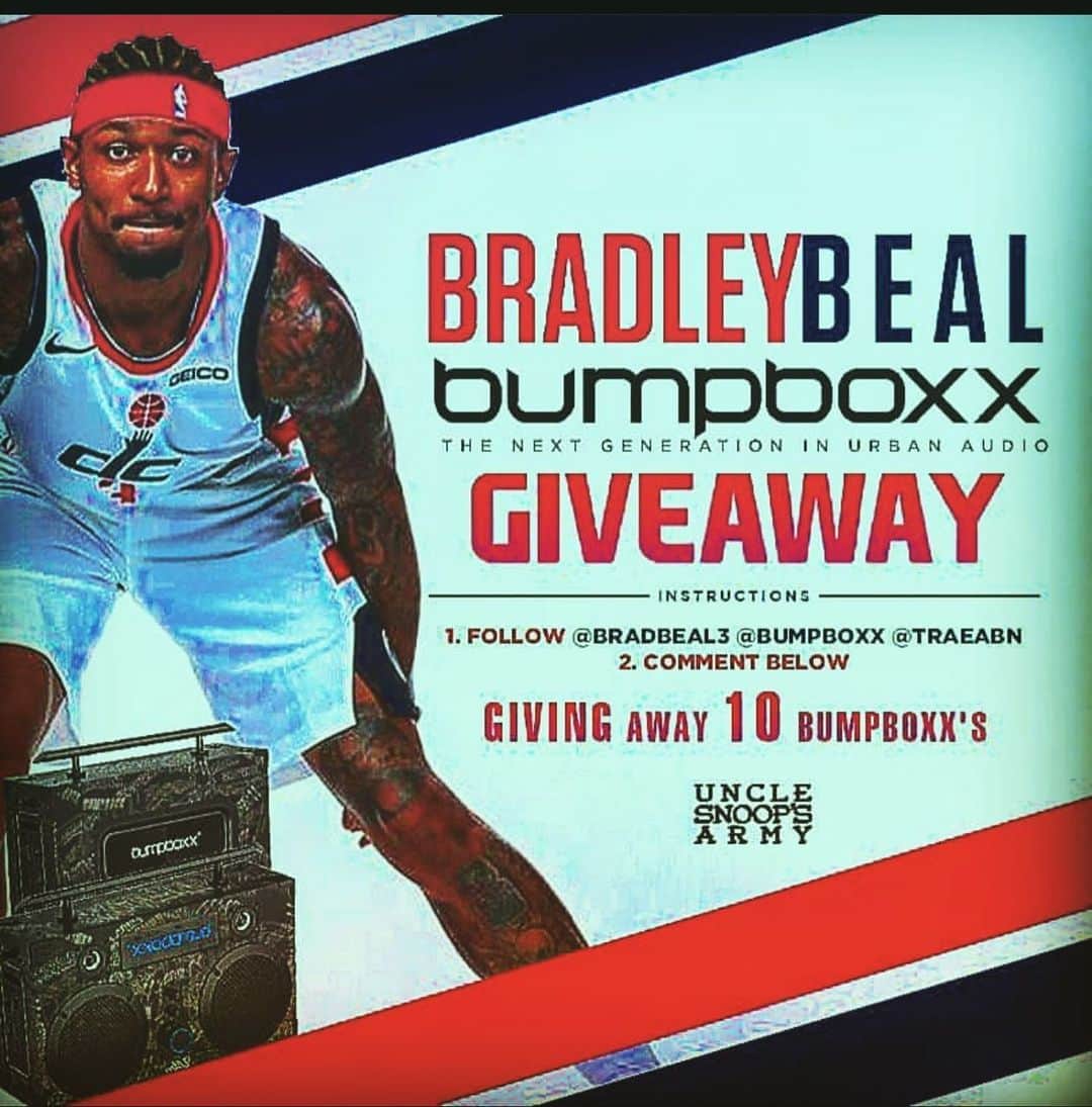 ブラッドリー・ビールさんのインスタグラム写真 - (ブラッドリー・ビールInstagram)「This tha Season to give back! So I've partnered up with @bumpboxx & @traeabn to give away 10 Bumpboxx Bluetooth Boomboxes! Rules: 1️⃣ Follow @bumpboxx & @traeabn & @bradbeal3 2️⃣ Comment on the Bradley Beal Giveaway Post on @bumpboxx Instagram. 10 winners will be selected Jan 7th & posted on @bumpboxx ig page.」1月7日 1時01分 - bradbeal3