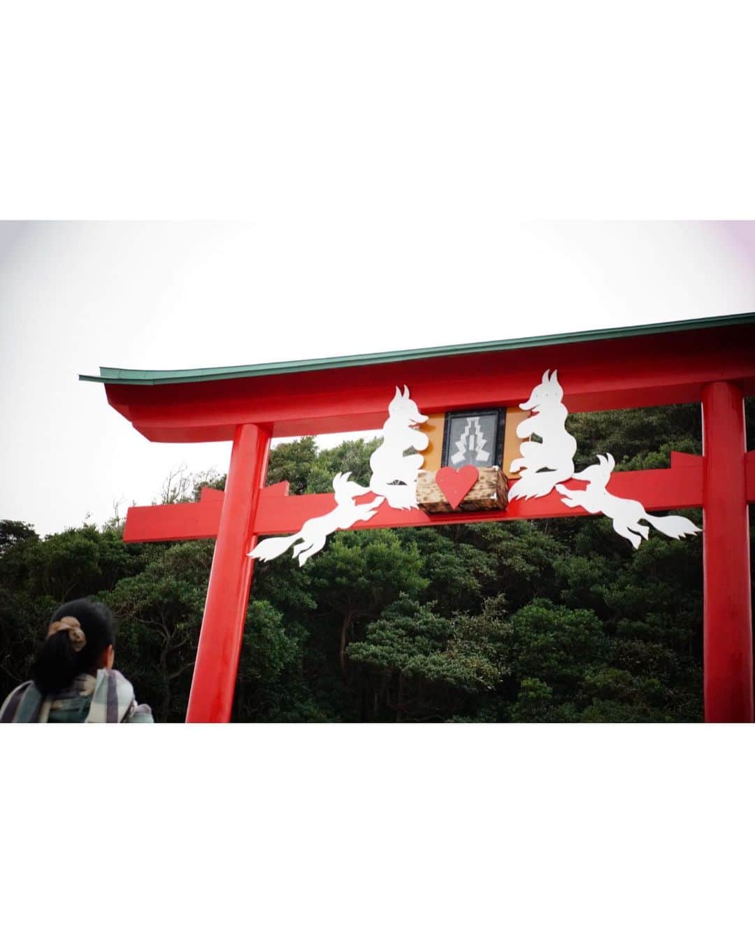 吉田友利恵さんのインスタグラム写真 - (吉田友利恵Instagram)「⛩ 何年もずっと行きたかった場所。 #元乃隅稲成神社 やっとこさ行けました。 本当に嬉しい😭 . 日本で最も入れにくい鳥居の上にあるお賽銭は 人が多くて二回チャレンジしてすぐに諦めました😭 横にあるお賽銭箱にそっと納めました。 (動画も載せますスワイプしてね) (前髪大事件は気にしないでね。笑) . 龍宮の潮吹も見れたし (ゴゴゴゴゴゴって凄い音がしてた)、 鳥居もくぐれたし、大満足です。 . この日はお気に入りの @amerivintage のコートを着て行きました☺️ 一番最後にわかりやすい写真載せておきます！」1月6日 20時56分 - _yurieyoshida_