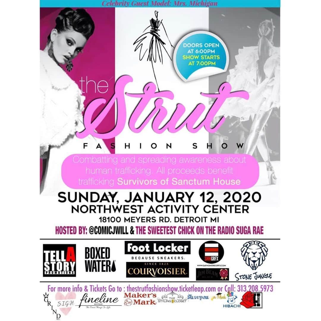 Draya Micheleさんのインスタグラム写真 - (Draya MicheleInstagram)「Shop with some of these vendors on Sunday, Jan 12,2020. @stonejungleapparel  What do you Strut for? #StrutForChange  #humantrafficking #humantraffickingawareness #detroit #detroitfashion #detroitsfinest #detroitfashionshow #detroitfashioncommunity」1月3日 3時21分 - thestrutfashionexperience