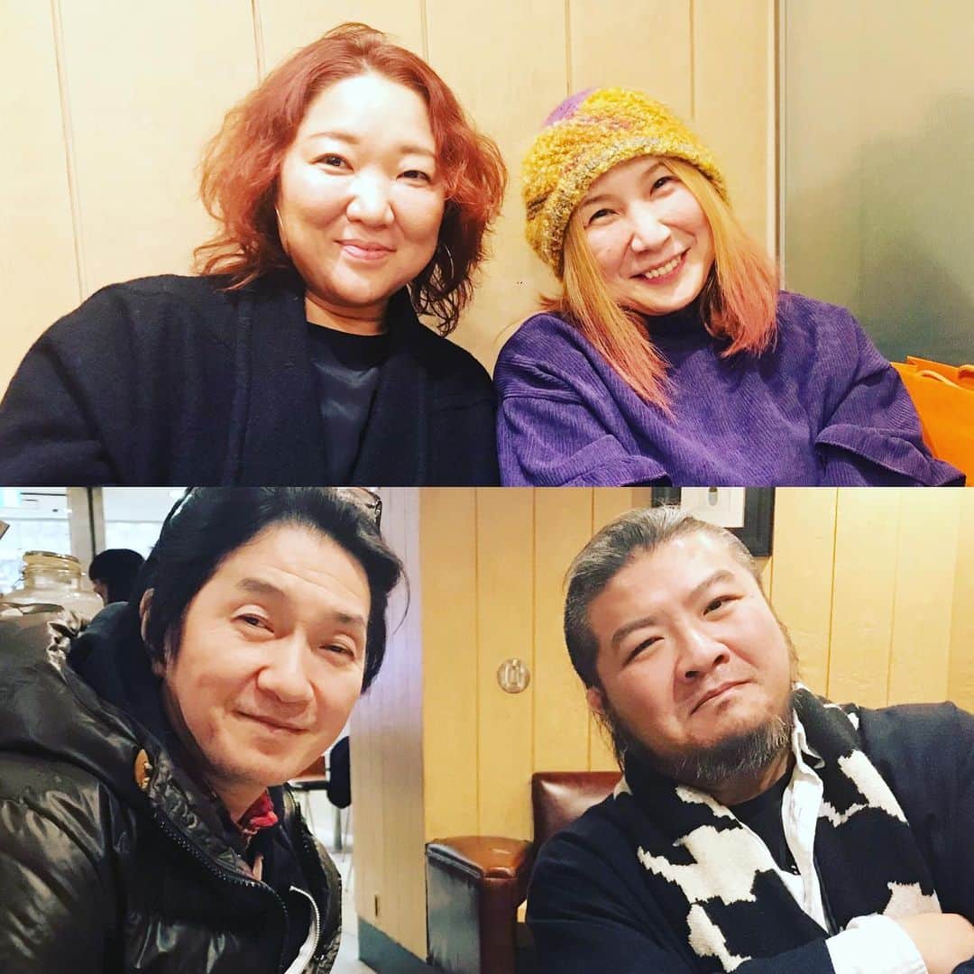 新居昭乃のインスタグラム：「エミちゃんご夫婦と、ホガちゃんと、４人で新年会♡  いい時間を過ごせて、新年のいいスタートになりました！」