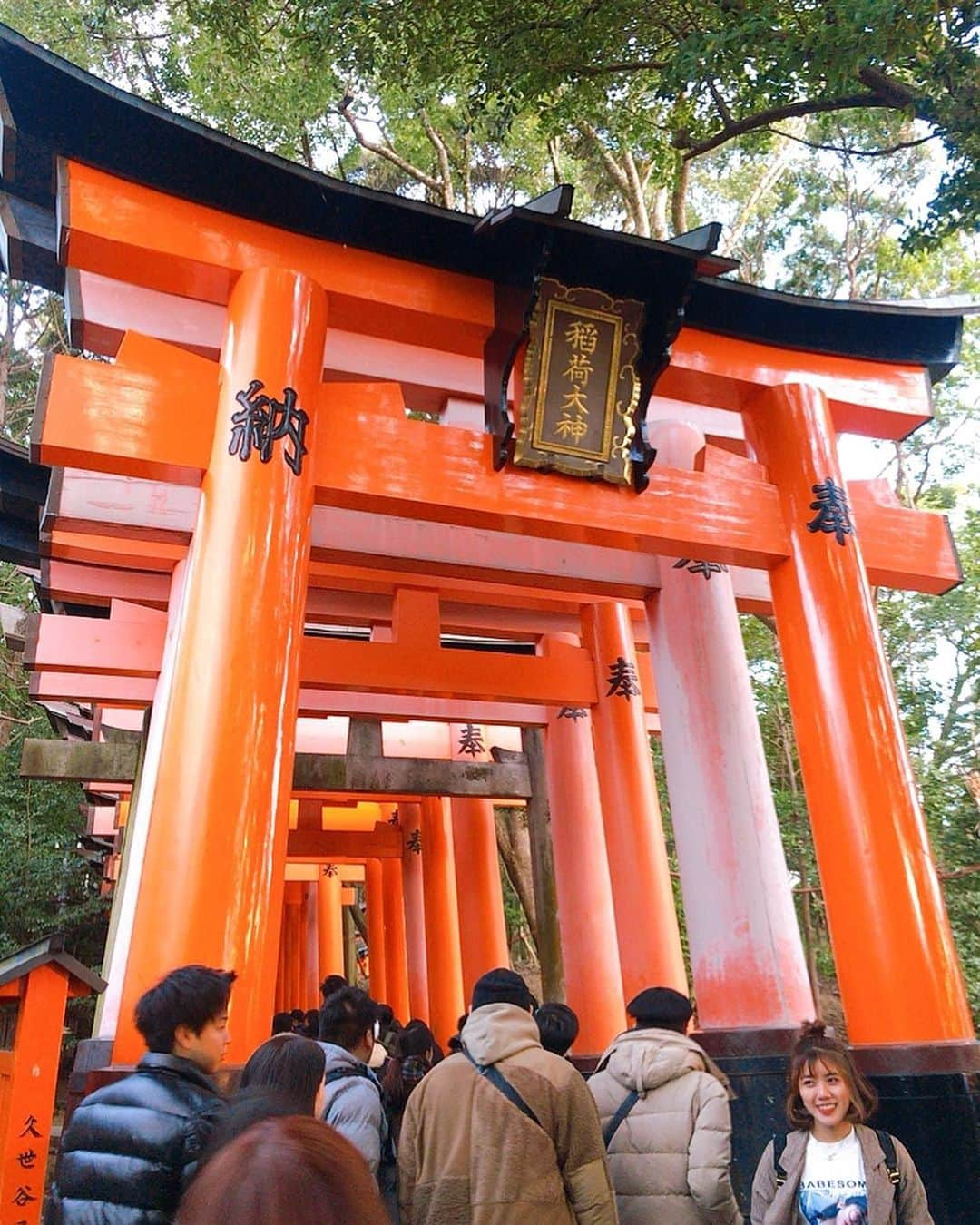 天舞音さらさんのインスタグラム写真 - (天舞音さらInstagram)「伏見稲荷へ初詣⛩ 京都に住んでるのに、 今まで行った事なかったの😳笑 めっちゃ綺麗だった！！ お参りの後は縁日でりんご飴 買って、ご機嫌で帰宅🍎  #fushimiinari #2020#初詣」1月2日 19時36分 - sara.amane