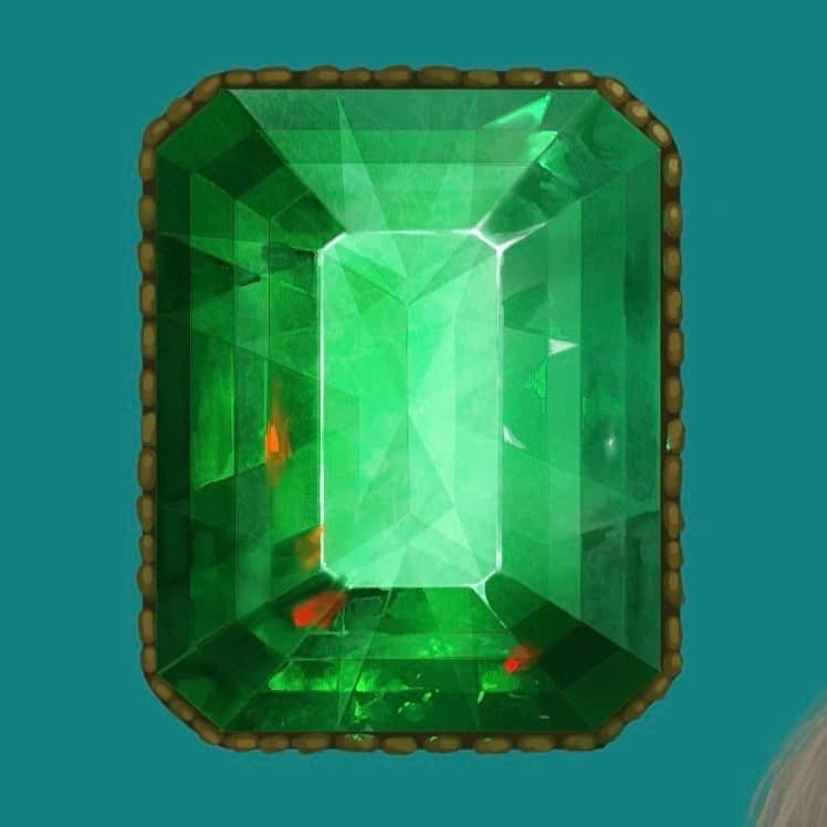 aoeのインスタグラム：「#jewel #procreate #emerald」