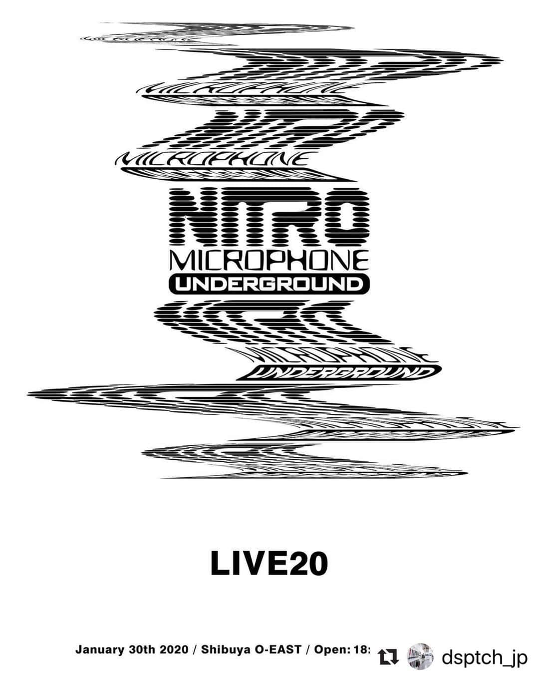 DABOさんのインスタグラム写真 - (DABOInstagram)「DSPTCHからのお年玉！㊗️️🥳 #Repost @dsptch_jp ・・・ .﻿ 2019年6月20日にShibuya O-EASTで行われた復活ライブからはや半年。﻿ 新曲を携え「NITRO MICROPHONE UNDERGROUND LIVE20」が1月30日に開催されます。﻿ ﻿ DSPTCH TOKYO、DSPTCH ONLINE STOREでは1月4日から1月20日までの期間、税別10000円以上ご購入の方に抽選で「NITRO MICROPHONE UNDERGROUND LIVE20」チケットをペア5組(10名様)にプレゼントいたします。﻿ ﻿ 前回即完のためにチケットをゲットできなかった方、NITROファンの方、最近ファンになった！という方も是非この機会にキャンペーンにご参加ください！﻿ ﻿ 応募概要は下記よりご確認くださいませ。﻿ ﻿ ﻿ ＜LIVE20 概要＞﻿ NITRO MICROPHONE UNDERGROUND LIVE20﻿ 日時:1月30日(木) / open 18:30　start：19:30 ﻿ 場所:Shibuya O-EAST﻿ 〒150-0043 東京都渋谷区道玄坂２丁目１４−８﻿ ﻿ ＜キャンペーンエントリー方法＞﻿ ・DSPTCH TOKYO﻿ 税別10000円以上ご購入で、﻿ 店頭にて用意しているエントリー用紙にお名前・ご連絡先(メールアドレス必須)を﻿ ご記入いただくことでエントリーとなります。﻿ ﻿ ・DSPTCH ONLINE STORE﻿ 税別10000円以上ご購入で、注文内容入力画面にて、備考欄に「NMU LIVE20」とメールアドレスをご記入いただいた方のみエントリー対象となります。記入がない場合はエントリーとなりませんのでご注意ください。﻿ ﻿ ※アドレスは確実にメールを受信できるように設定をお願いいたします。メールが届いていなかったなどのお問い合わせはお受け致し兼ねますのでご了承くださいませ﻿ ﻿ ＜当選発表＞﻿ 1月21日12:00頃に当選発表。﻿ 厳正なる抽選の上、当選者様のメールアドレス宛に「NMU LIVE20 当選のお知らせ」をお送りいたします。﻿ 受信確認のため、1月21日当日中にご返信ください。当日中にご返信がない場合は別のエントリーの方に当選資格を移行いたしますのでご了承ください。﻿ ﻿ ＜注意事項＞﻿ ※会場はスタンディングのみとなります。﻿ ※チケットは当日受付でお渡しする予定です。詳細は当選発表の際にお伝えいたします。﻿ 当日身分証明書(顔写真入り)をお待ちでない方はご入場いただけませんのでご注意ください。﻿ 身分証明書﻿ ・免許証﻿ ・個人番号カード（個人番号カードとみなされる写真付き住民基本台帳カードを含みます。）﻿ ・パスポート﻿ ・外国人登録証明書（在留の資格が特別永住者のものに限ります。）﻿ など﻿ ﻿ ﻿ #nitromicrophoneunderground #歩くTOKYO﻿ #LIVE20 #dsptch #ディスパッチ #dsptchtokyo #madeinusa」1月2日 22時13分 - fudatzkee