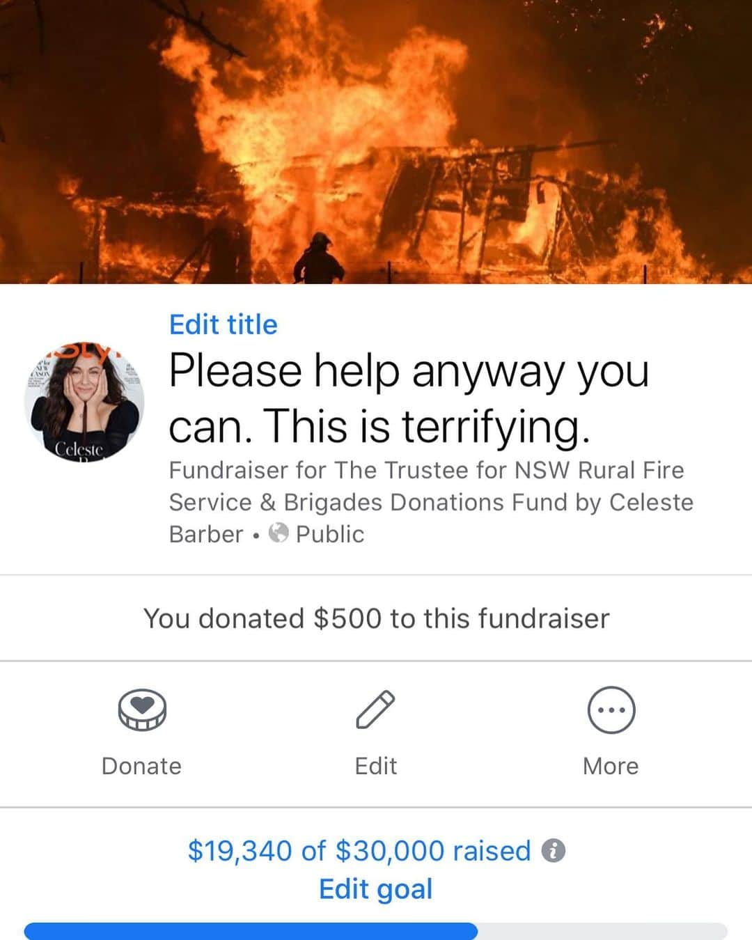 セレステ・バーバーさんのインスタグラム写真 - (セレステ・バーバーInstagram)「This is my mother in laws house. It’s terrifying. They are scared. They need your help. International donations can be made via the link in my bio.」1月3日 13時48分 - celestebarber