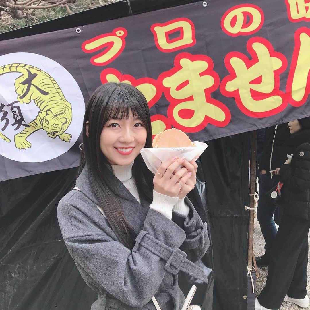 磯原杏華さんのインスタグラム写真 - (磯原杏華Instagram)「名古屋名物・たません . たまご2つにハムチーズまで入ってる デラックスで新年早々贅沢しちゃった💓 たませんは早く食べないとせんべいがしなって顎が疲れます。スピード勝負です。 . たませんの美味しさは全国区いけると信じてる🥰 . . 皆様初詣は行きましたか？ . #たません #名古屋名物 #初詣 #大須」1月3日 20時26分 - isoharakyoka_box