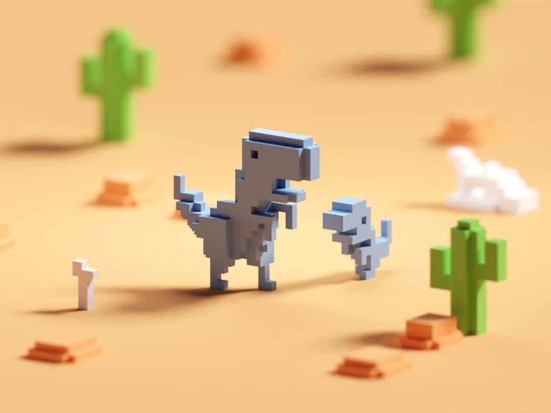 Dribbbleさんのインスタグラム写真 - (DribbbleInstagram)「No Internet Dino (colored version) by Mohamed Chahin. Click our link in bio to see more from this designer. ⠀ ⠀ #design #dribbblers #dribbble #b3d #voxels #3d」1月4日 3時05分 - dribbble