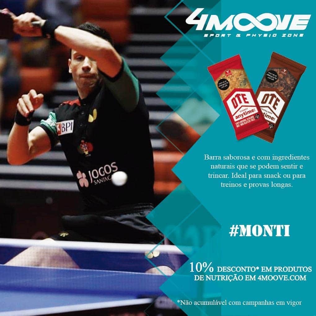 ジョアン・モンテイロのインスタグラム：「Seja para treino, competição, viagem ou apenas para comer durante o dia como um snack, estas barras da @otesportsgb fornecem os hidratos de carbono que necessitas para aguentar os teus treinos/competiçôes e atrasar a fadiga e manterem o teu estômago saciado. Para alem disso tem diversos sabores e são deliciosas. Vai ao site da @4moove (4moove.com) e utiliza o código #MONTI para teres 10% desconto na tua encomenda 👌🔝 #4moove#sportsnutrition」