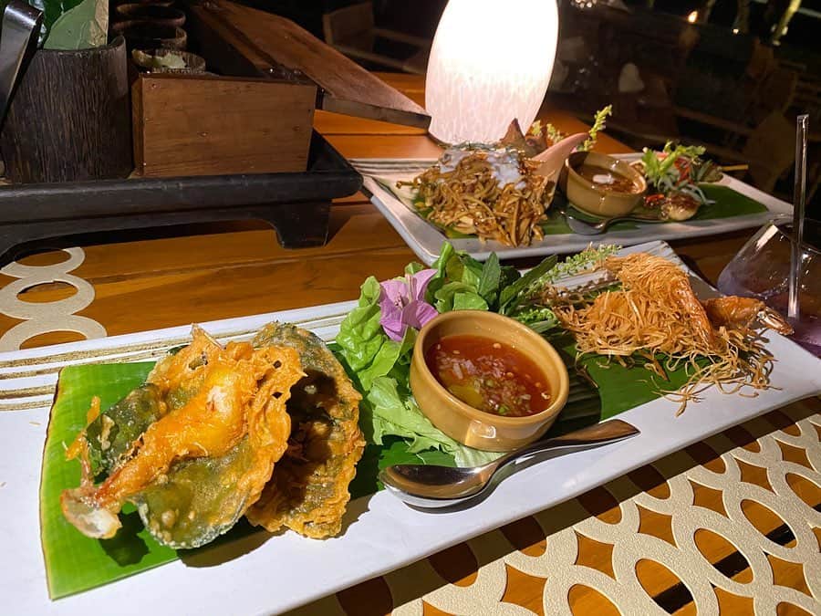 野田彩加さんのインスタグラム写真 - (野田彩加Instagram)「大好きタイ料理😘 美味しすぎて食べすぎたらデザート入らなかった🤭 #dinner #🇹🇭 #phuket #お正月休み #年末旅行」1月4日 16時27分 - aya.205