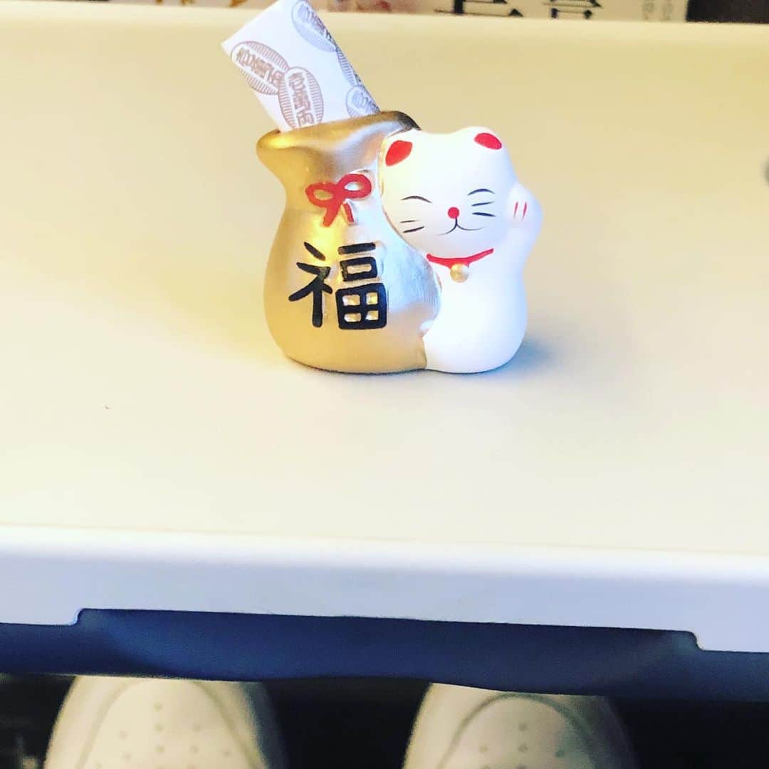 のインスタグラム：「笑う門には福来る‼️ #猫 #おみくじ #中吉 #リーグ優勝🔥 #日本一🔥 #今年も熱い応援よろしくお願いします🔥」