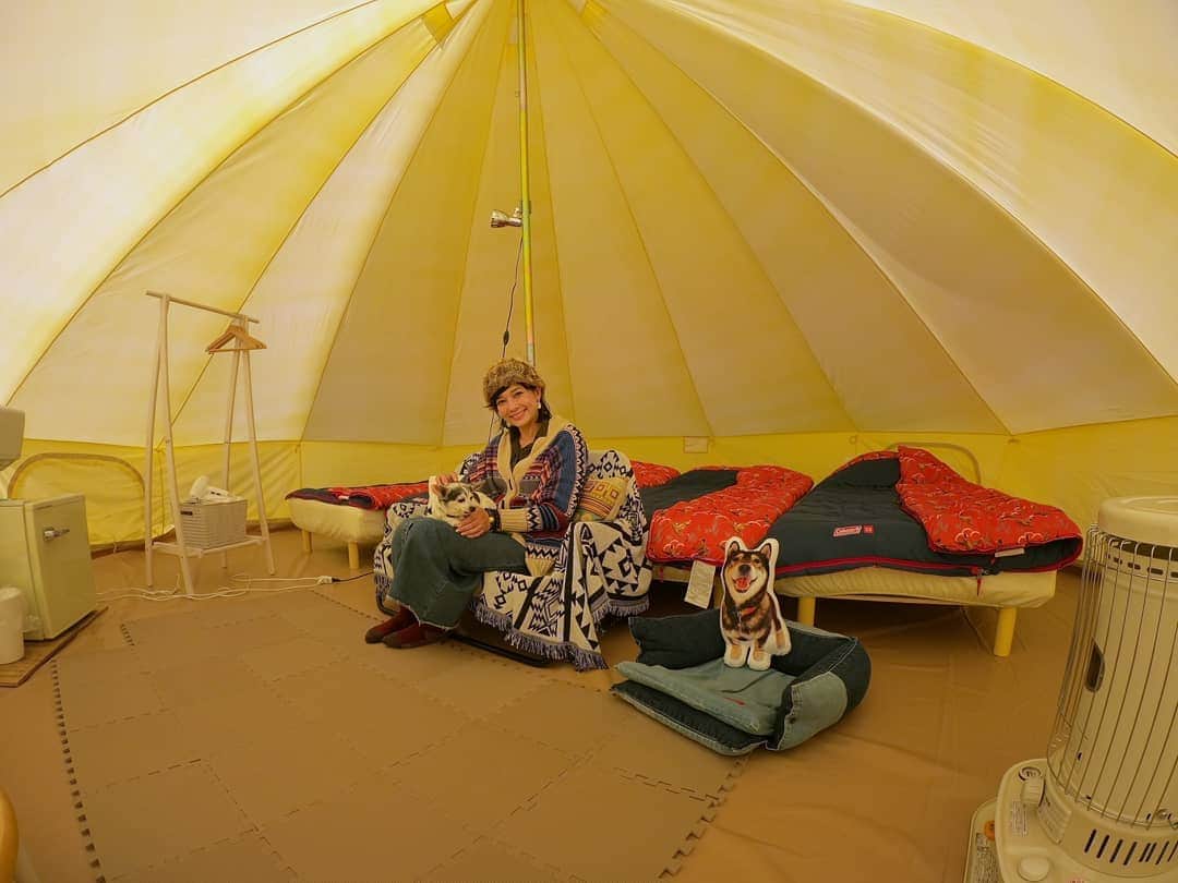 芳美リンさんのインスタグラム写真 - (芳美リンInstagram)「﻿ ﻿ BUB CAMP GROUND　﻿ ﻿ テントの中はこんなかんじ♥﻿ 広々空間✨快適でしたUo･ｪ･oU﻿ ﻿ そして、お気づきですか？﻿ 私が、抱えているわんこ、トイではありません。﻿ ﻿ @aisdelu2019 ﻿ ﻿ さんで作ってもらったクッション✨﻿ ﻿ 亡き愛犬の写真を使っています。﻿ 視界に入るたびにきゅんきゅんして、思い出が蘇ります。﻿ ﻿ キャンプにハマりたてくらいの時、何度か一緒にキャンプに行きました。﻿ ﻿ 元気印の子で、ヤンチャで手がかかったけど、楽しかったな。﻿ ﻿ ﻿ ﻿ ﻿ クッション届いた瞬間テンション上がり、﻿ 母と叔母にラインしたら、大好評でした！﻿ ちょうだいって言われたのを拒否！（笑）﻿ ﻿ ﻿ 等身大もほしくなってきちゃいました♥﻿17kgの大きな大きな柴犬でした。 ﻿ クーポンコード、良かったらお使い下さい✨﻿ ig10off﻿ ﻿ ﻿ ﻿ @aisdelu2019 ﻿ #Aisdelu﻿ #アイシテル #愛してる﻿ #ペットクッション #オリジナルクッション﻿ #pr﻿ #バブキャンプグラウンド﻿ #BUBCAMPGROUND﻿ #年越しキャンプ﻿ #グランピング#グランピング施設#キャンプ#アウトドア#アウトドア女子#camp#outdoor#glamping#chosei#chiba#japantrip﻿  #japantrip  #travelstagram #旅人 #lynn_trip #travelme  #旅好きな人と繋がりたい﻿ #travelholics#GoProjp#GoProのある生活#犬のいる暮らし#犬旅」1月4日 9時52分 - lynn.lynn5