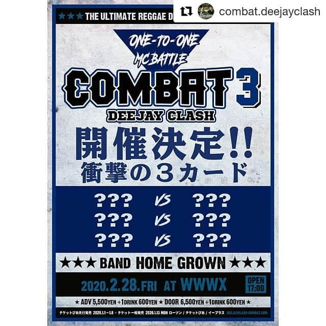 NG HEADさんのインスタグラム写真 - (NG HEADInstagram)「#Repost @combat.deejayclash (@get_repost) ・・・ 【緊急告知】 🔥COMBAT 待望の開催決定🔥 ・ COMBAT３は衝撃の３カード対戦決定💥💥💥 ・ 対戦カードは順次発表！ ・ 2020年 2月28日  東京 渋谷 WWWX  また新たなる伝説の戦いが繰り広げられる  #COMBAT3 #DeeJayClash #MCバトル　#HOMEGROWN #wwwx」1月4日 19時26分 - nghead5