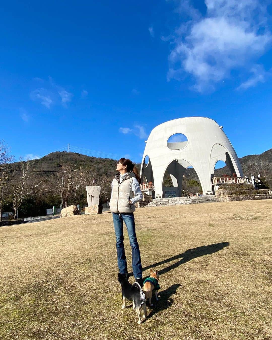 山田佳子さんのインスタグラム写真 - (山田佳子Instagram)「今年のお正月はお天気に恵まれてよかった〜♪﻿ ﻿ #お正月﻿ #お天気よくて﻿ #気持ちよく﻿ #過ごせました﻿ #犬のお散歩﻿ #青空﻿」1月4日 20時39分 - yoshiko117