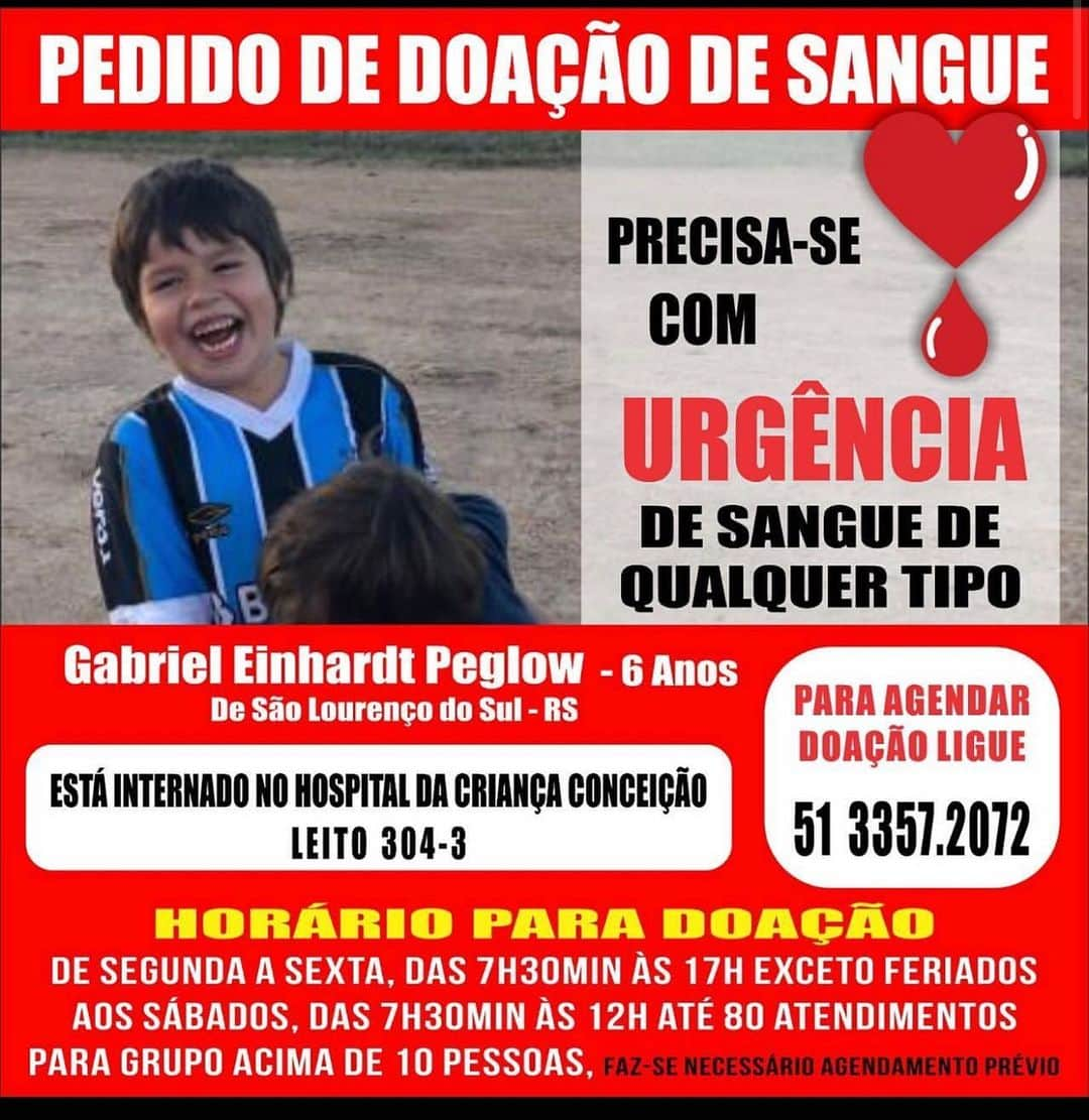 ルーカス・レイヴァさんのインスタグラム写真 - (ルーカス・レイヴァInstagram)「Pessoal de Porto Alegre e região...Vamos ajudar o Gabriel . Obrigado」1月4日 22時37分 - leivalucas