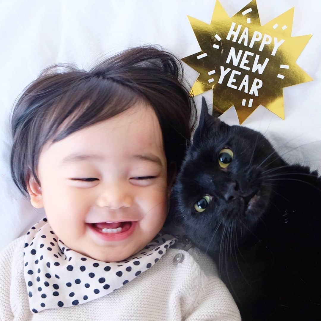 ギネス & ピムスさんのインスタグラム写真 - (ギネス & ピムスInstagram)「04/01/2020 ・ Hello 2020!!!! Have a fantastic Caturday, everyone! ・ ・ お正月用の写真。 別バージョン。 王子とだけはこんなのも撮りました。 温度差。笑 改めまして 本年もどうぞよろしくお願いします♬ ・ ・  #ギネスくん #ギネピムと凪くん  #1yearold #1歳 #1歳1ヶ月  #babyboy #男の子ベビー #赤ちゃんのいる生活 #赤ちゃんのいる暮らし #赤ちゃんと猫 #猫と赤ちゃん」1月4日 23時25分 - rina_takei