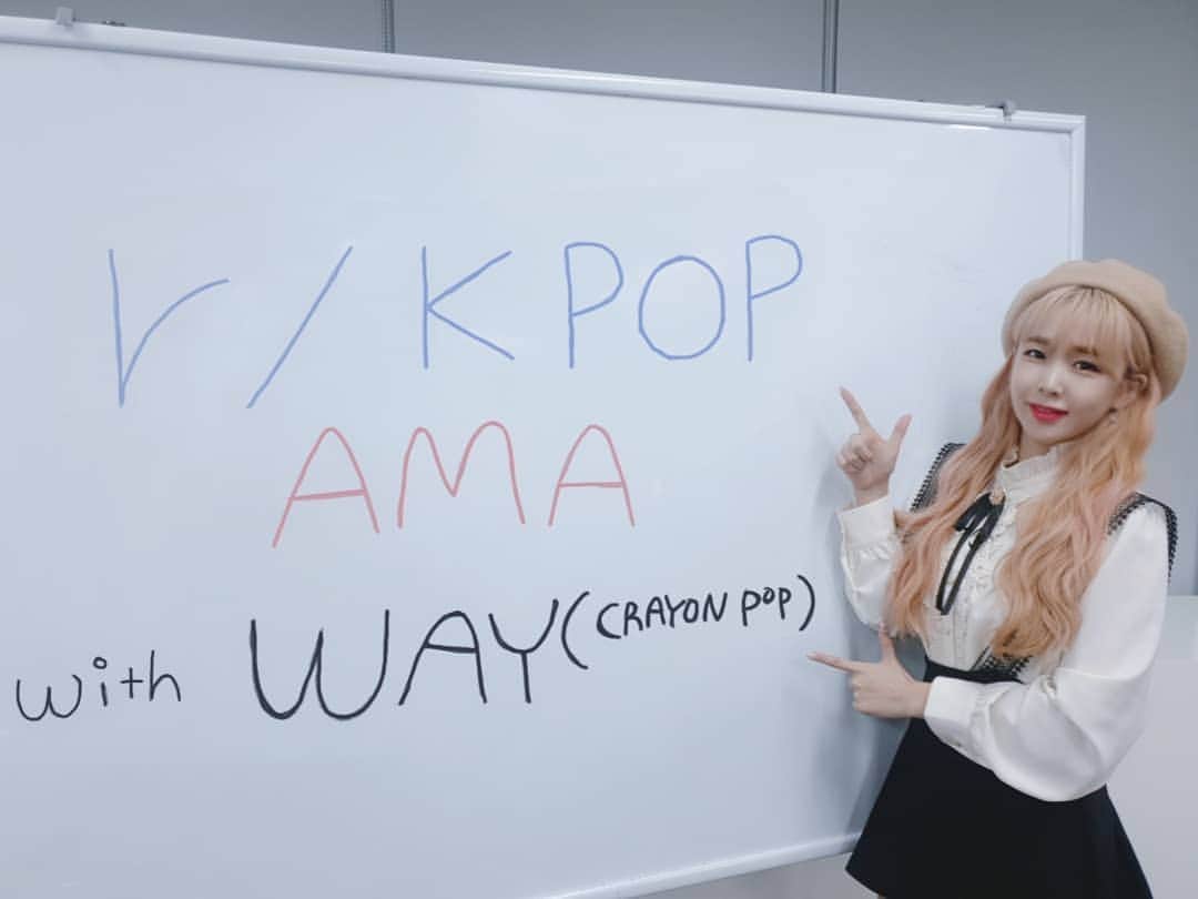 ウェイ のインスタグラム：「I'll be doing an AMA on @redditkpop on January 9th at 10 AM KST. 💗 1월9일 목요일 오전 10시 AMA(문답하는 시간) 을 합니다!! @redditkpop 의 프로필 링크 타고 가주세요!! 많이 참여해주세여어엉🙆‍♀️」