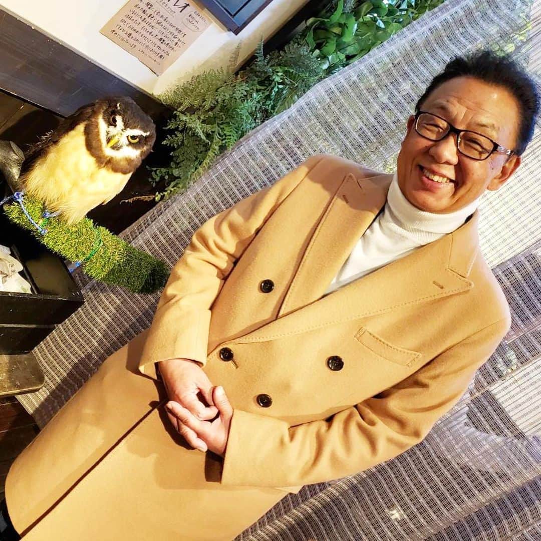 梅沢富美男さんのインスタグラム写真 - (梅沢富美男Instagram)「フクロウカフェ初体験！ 癒されました！」1月5日 14時58分 - tomioumezawa