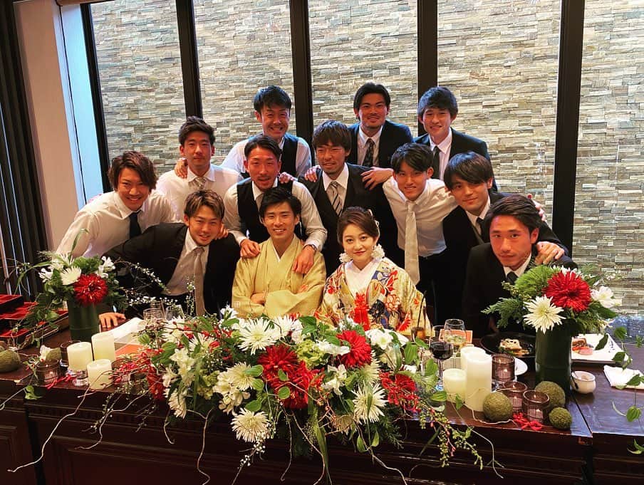 吉濱遼平のインスタグラム：「素敵な結婚式でした。 こうだいくんおめでとう🎉🎉 #毎回思う #結婚式って素晴らしい #チームゼルビア」