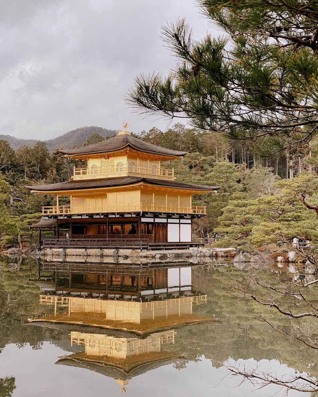 山中美智子さんのインスタグラム写真 - (山中美智子Instagram)「世界遺産の金閣寺✨  人生で二回目🙏🏽 水に写る金閣寺凄かった👏🏽 娘もこれすきー🧡中にどうやってはいるの？と言っていました✨  確かに、お水に浮かんでいるみたいだったのでどうやって建物まで行くんだろう？と思ったみたい😆  裏側に入れる道がありました👌🏾 （もちろん私達は入れませんが）  お正月に京都にこれてとっても楽しかったー✨✨ また来たいな🧡」1月5日 17時12分 - alexiastam1988