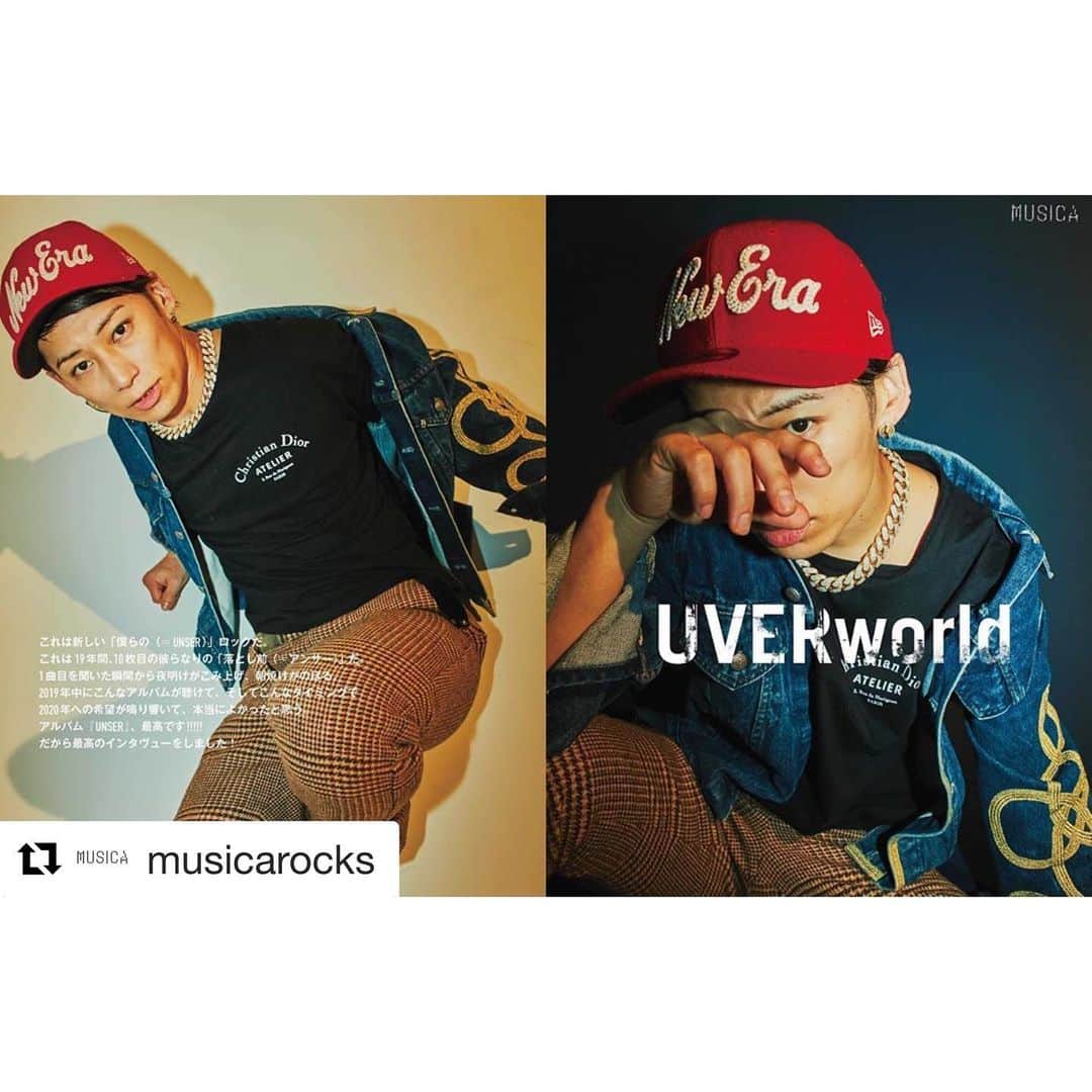 橘昌吾さんのインスタグラム写真 - (橘昌吾Instagram)「MUSICA1月号より。﻿ ﻿ #Repost @musicarocks﻿ ・・・﻿ 現在発売中のUVERworldのニューアルバム『UNSER』。MUSICA1月号では、TAKUYA∞のインタビューを掲載！自由でアグレッシヴな探求心を純度高く昇華し、新たなるUVERworldを提示したこのアルバムで手に入れた新たな武器と今後のヴィジョンに迫ります。﻿ #UVERworld」1月5日 17時30分 - shogo_tachibana