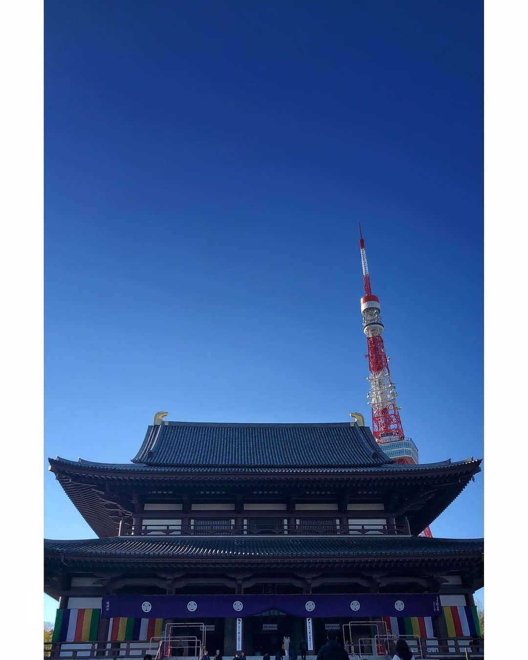 Ryoko Yunokiのインスタグラム：「+ + + Now it's time to move forward, let go of the past, let's start a new journey in life with positivity. + + + #増上寺 #大本山増上寺 #happynewyear2020」