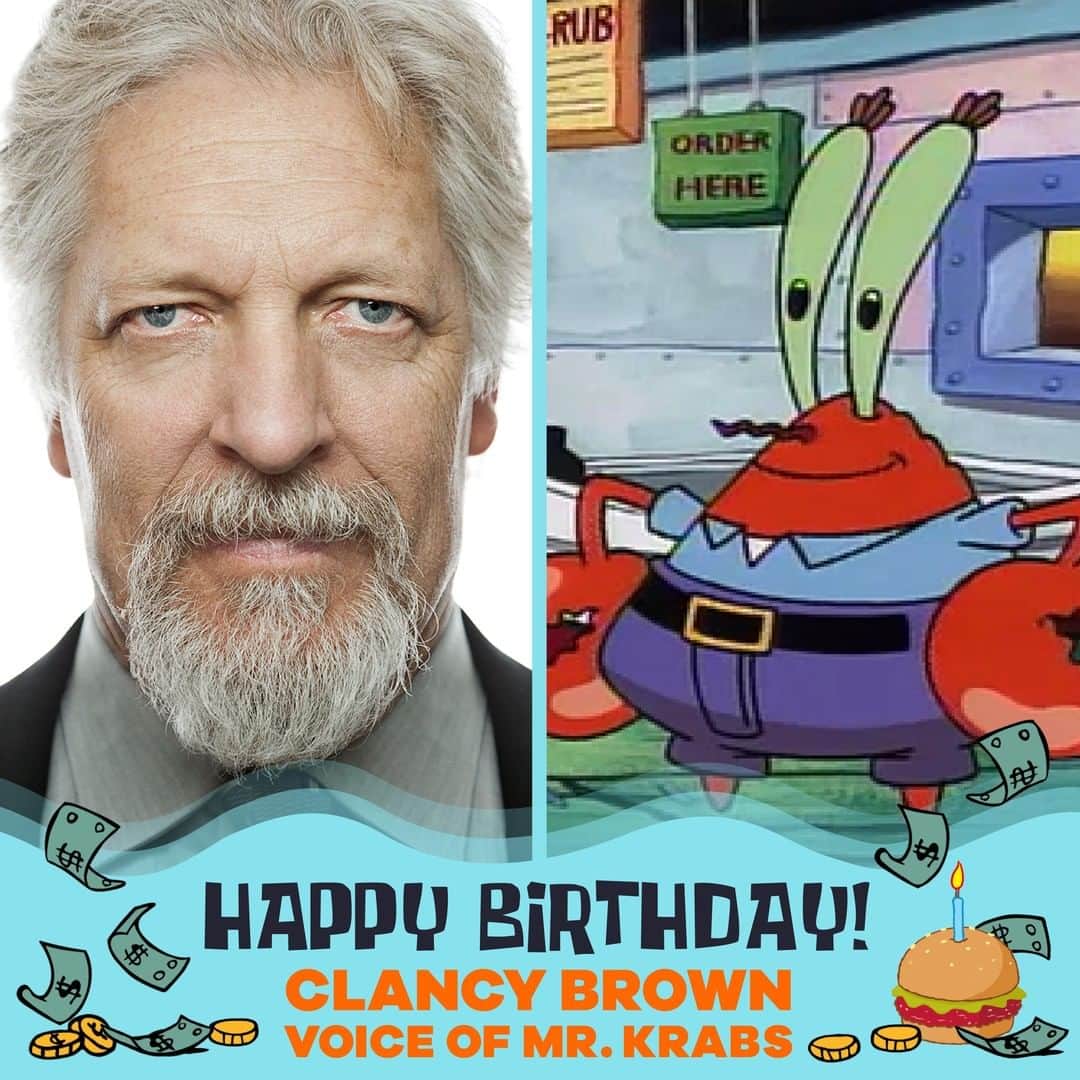 スポンジボブさんのインスタグラム写真 - (スポンジボブInstagram)「Happy Birthday to our pal Clancy Brown, voice of Mr. Krabs! 🦀」1月5日 21時47分 - spongebob