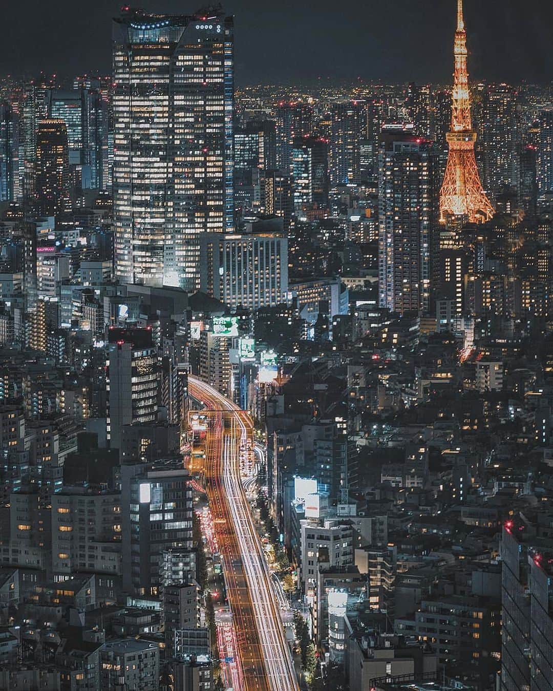 Berlin Tokyoのインスタグラム：「Tokyo glowing in the sea of urban lights. . . . #hellofrom #tokyo #japan」