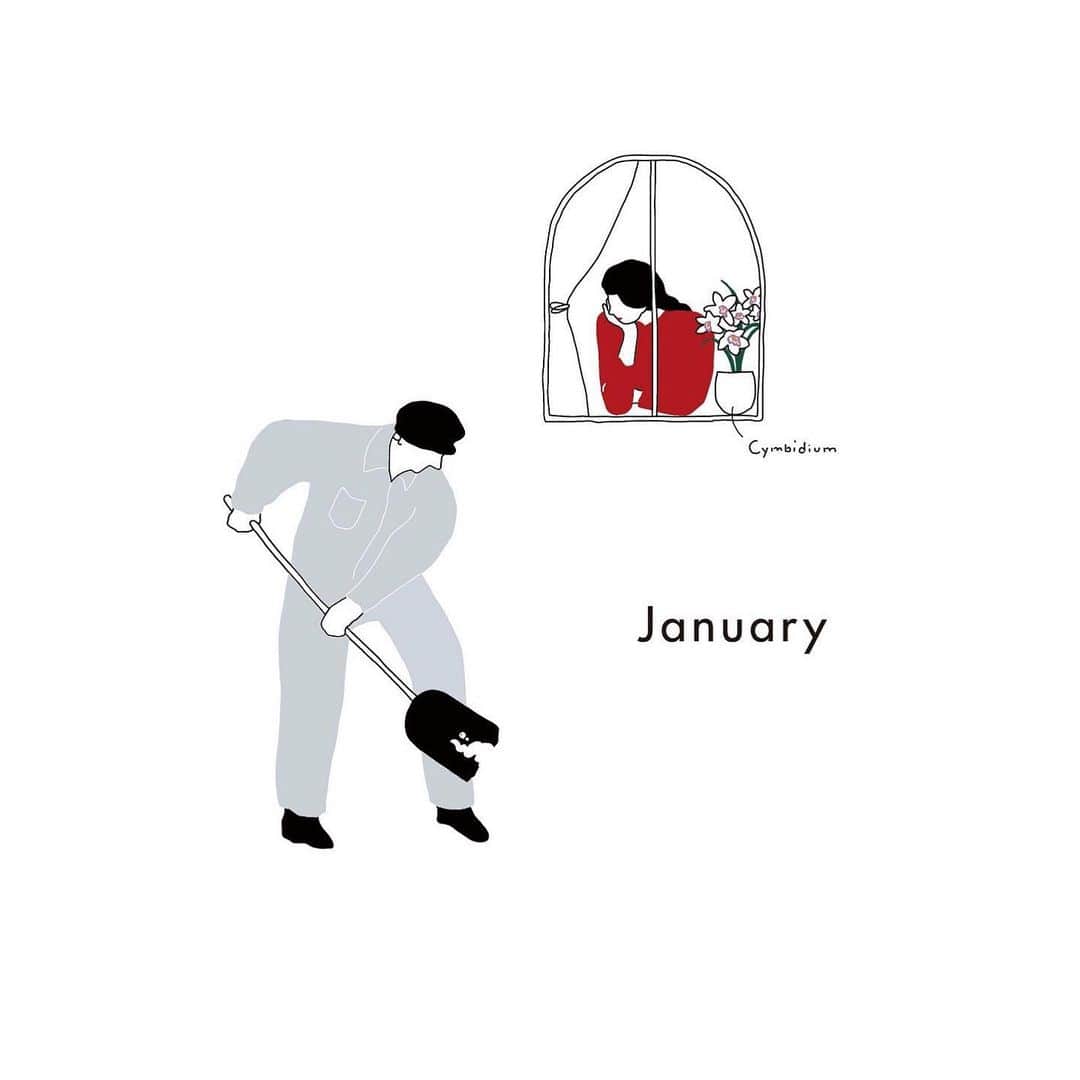 のインスタグラム：「January🧣❄️」