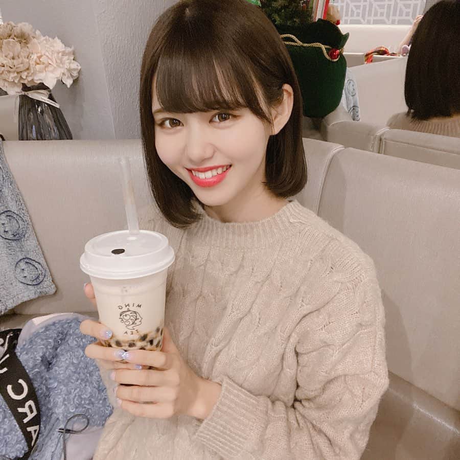 のインスタグラム：「タピ🥛  #tapioca #タピオカ　#mingtea #渋谷　#最近は　#甘くて　#飲みきれてなかった　#今日は　#飲めた　#me #japan #boba #idol #japanesegirl #Smile」