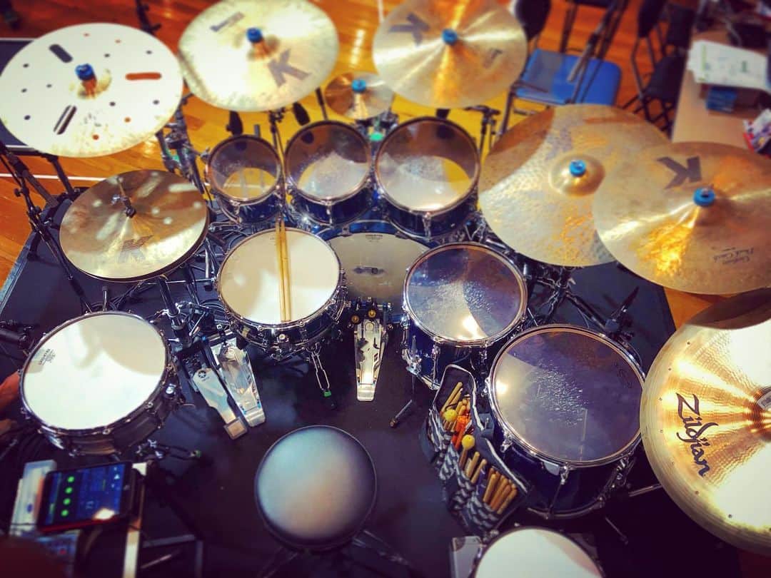 坂東慧のインスタグラム：「リハーサル最終段階。 #tour #rehearsal #yamahadrums #zildjiancymbals #zildjiansticks #aspr #westone #cympad」